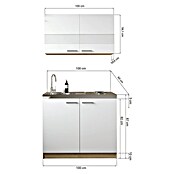 Respekta Merle Miniküche Typ 5 (Breite: 100 cm, Grau, Duo-Kochmulde) | BAUHAUS