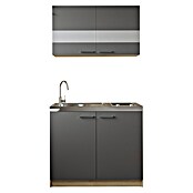 Respekta Merle Miniküche Set 3 (Breite: 100 cm, Grau, Glaskeramikkochfeld) | BAUHAUS