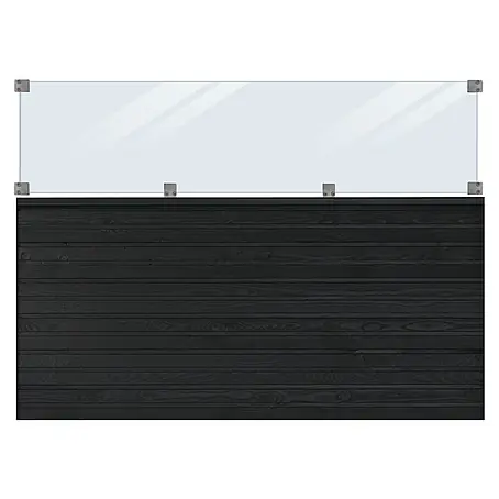 Plus  Sichtschutzelement Plank mit Glaselement