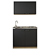 Respekta Merle Miniküche Set 4 (Breite: 100 cm, Schwarz, Glaskeramikkochfeld) | BAUHAUS