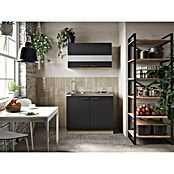Respekta Merle Miniküche Set 3 (Breite: 100 cm, Schwarz, Glaskeramikkochfeld) | BAUHAUS