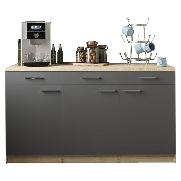 Respekta Merle Unterschrank (B x T x H: 150 x 60 x 85 cm, Grau) | BAUHAUS