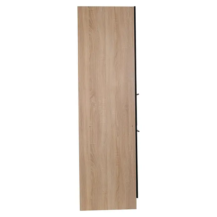 Respekta Merle Apotheker-Hochschrank - B x T x H: 30 x 60 x 200 cm, Schwarz - Detailaufnahme einer Schranktür mit Holzmaserung. Die Oberfläche ist hell und die Textur deutlich sichtbar.