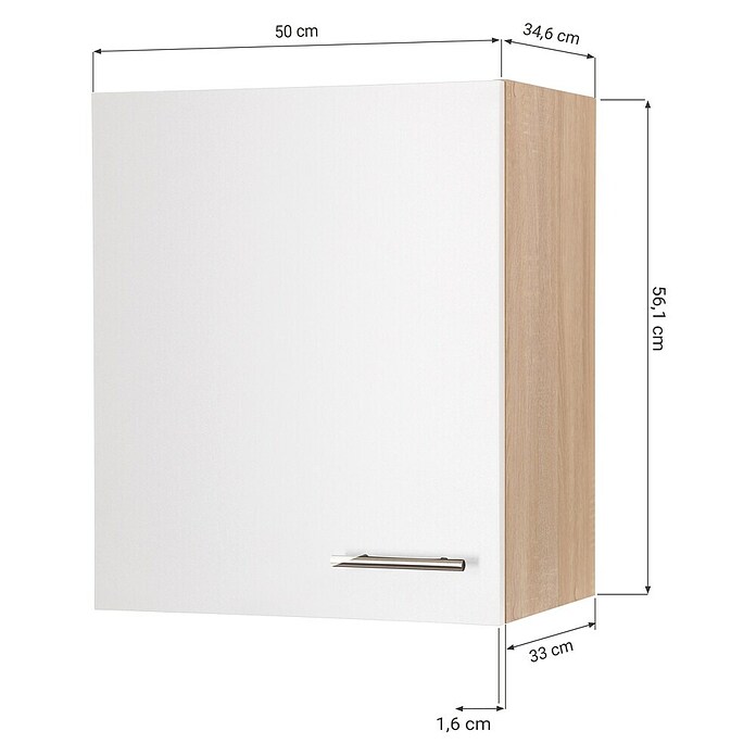 Respekta Merle Hängeschrank (B x T x H: 50 x 34,6 x 56,1 cm, Grau) | BAUHAUS