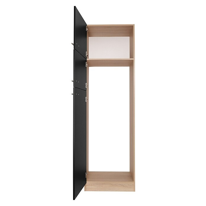 Respekta Merle Geräteumbauschrank (B x T x H: 60 x 60 x 200 cm, Schwarz, Für Kühl-Gefrierkombination) | BAUHAUS