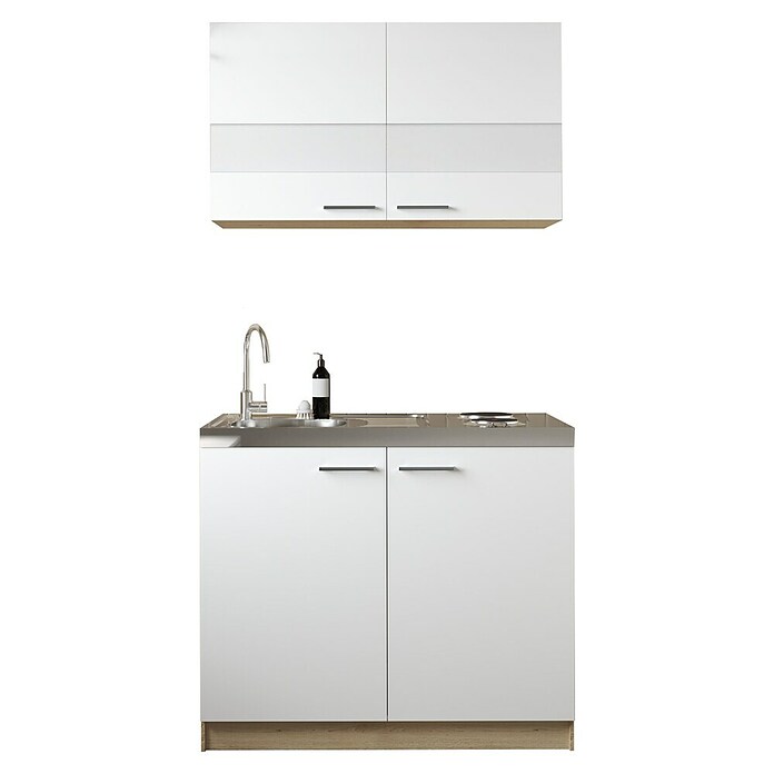 Respekta Merle Miniküche Typ 5 (Breite: 100 cm, Weiß, Duo-Kochmulde) | BAUHAUS