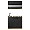 Respekta Merle Miniküche Set 3 (Breite: 100 cm, Schwarz, Glaskeramikkochfeld) | BAUHAUS