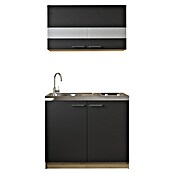 Respekta Merle Miniküche Set 3 (Breite: 100 cm, Schwarz, Glaskeramikkochfeld) | BAUHAUS