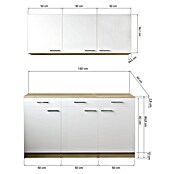 Respekta Merle Küchen-Set (150 x 60 x 200 cm, Weiß) | BAUHAUS