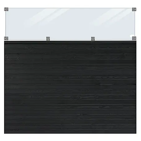 Plus  Sichtschutzelement Plank mit Glaselement