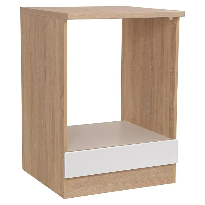 Respekta Merle Herdumbauschrank - B x T x H: 60 x 60 x 84,8 cm, Weiß - Möbelstück in Holzoptik mit weißer Schublade. Schlichtes Design für verschiedene Wohnbereiche, ideal zur Aufbewahrung und Präsentation.