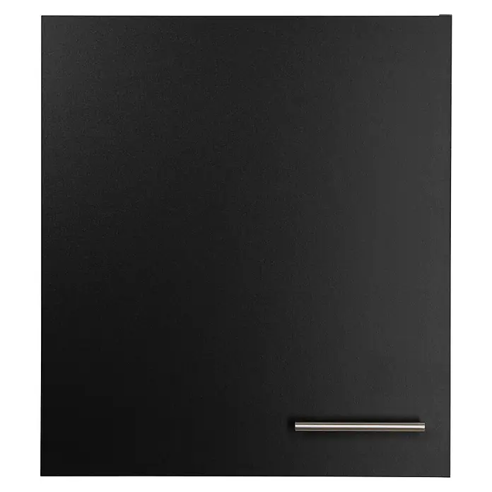 Respekta Merle Hängeschrank - B x T x H: 50 x 34,6 x 56,1 cm, Schwarz - Schwarze Möbelfront mit einem schlichten, horizontalen Griff. Elegantes Design für moderne Küchen oder Badezimmer.