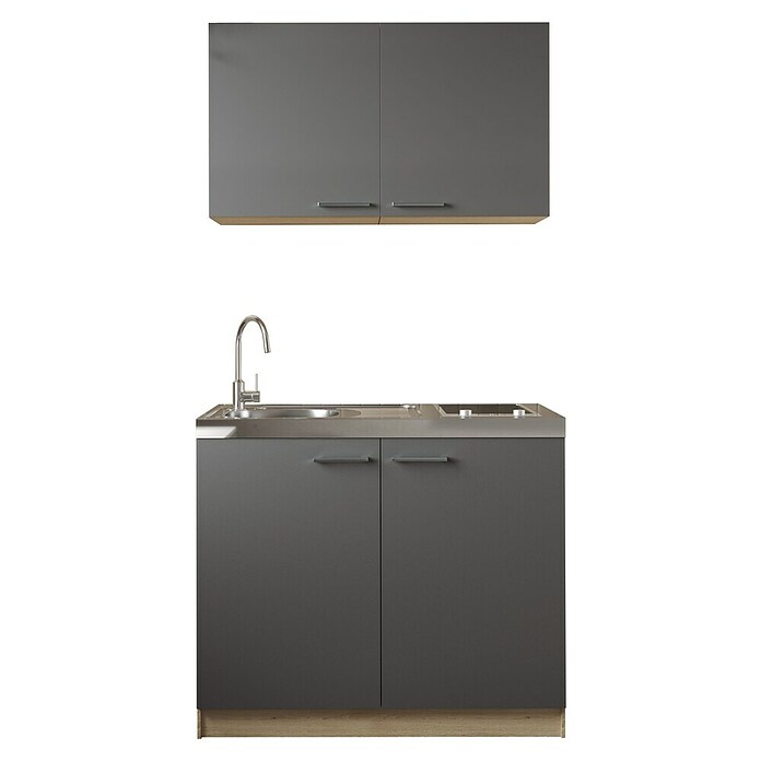 Respekta Merle Miniküche Set 4 (Breite: 100 cm, Grau, Glaskeramikkochfeld) | BAUHAUS