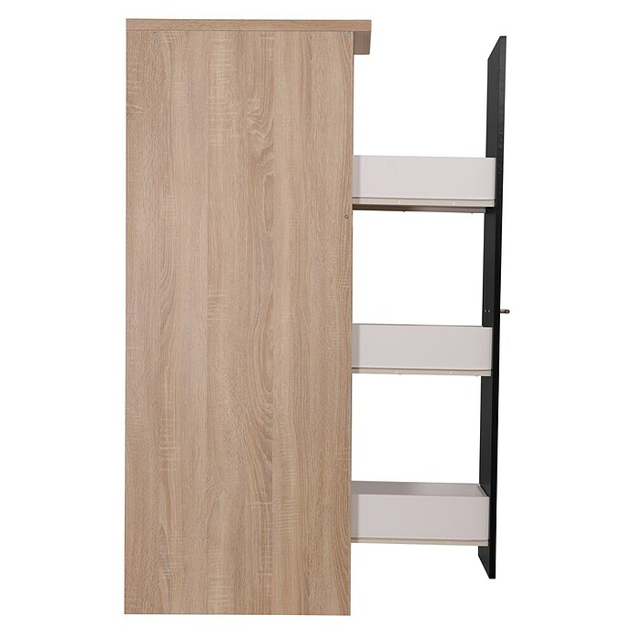 Respekta Merle Apotheker-Hochschrank (B x T x H: 30 x 60 x 144,8 cm, Schwarz, mit Arbeitsplattenabdeckung) | BAUHAUS
