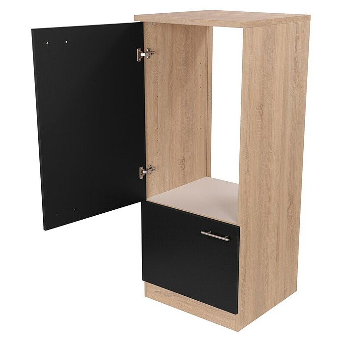 Respekta Merle Geräteumbauschrank (B x T x H: 60 x 60 x 144,8 cm, Schwarz, Für Kühlschrank) | BAUHAUS