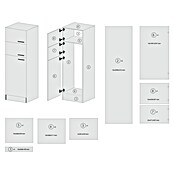 Respekta Merle Geräteumbauschrank (B x T x H: 60 x 60 x 200 cm, Grau, Für Kühl-Gefrierkombination) | BAUHAUS