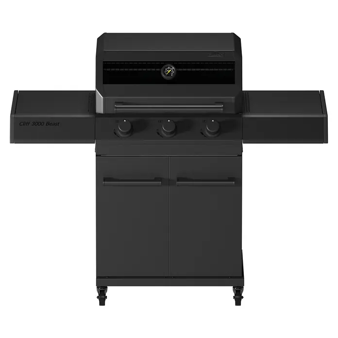 Kingstone KMS Gasgrill Cliff 3000 Beast Black Edition - Grillfläche (B x T): 61 x 45 cm, 10,5 kW, Anzahl Brenner: 3 Stk.