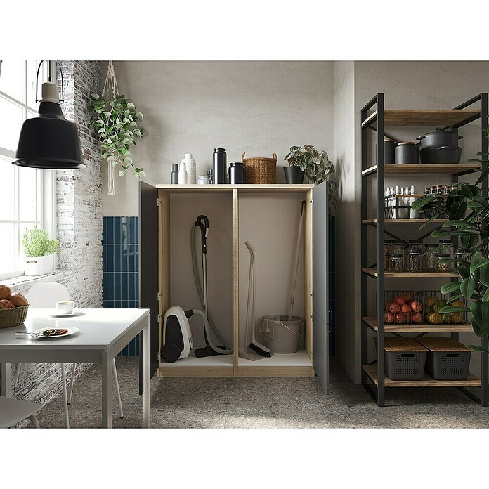 Respekta Merle Hochschrank (B x T x H: 120 x 60 x 144,9 cm, Grau) | BAUHAUS