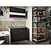 Respekta Merle Miniküche Typ 5 (Breite: 100 cm, Schwarz, Duo-Kochmulde) | BAUHAUS