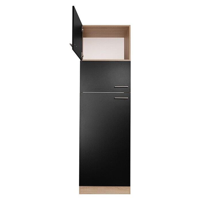 Respekta Merle Geräteumbauschrank (B x T x H: 60 x 60 x 200 cm, Schwarz, Für Kühl-Gefrierkombination) | BAUHAUS