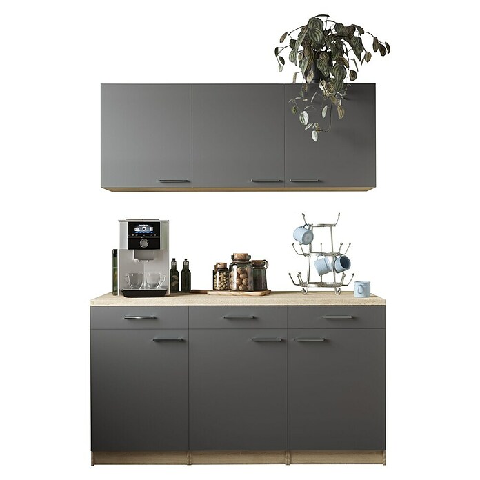 Respekta Merle Küchen-Set (150 x 60 x 200 cm, Grau) | BAUHAUS