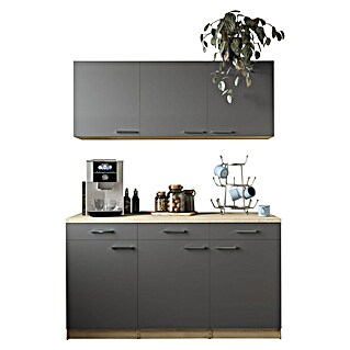 Respekta Merle Küchen-Set (150 x 60 x 200 cm, Grau)