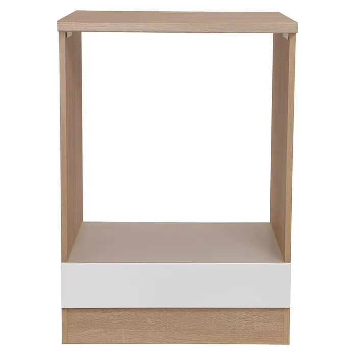 Respekta Merle Herdumbauschrank - B x T x H: 60 x 60 x 84,8 cm, Weiß - Modernes Holzregal mit minimalistischem Design und weißer Schublade für stilvolle Aufbewahrung.
