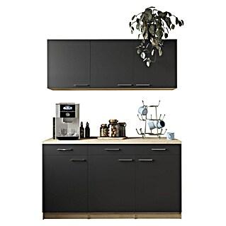 Respekta Merle Küchen-Set (150 x 60 x 200 cm, Schwarz)