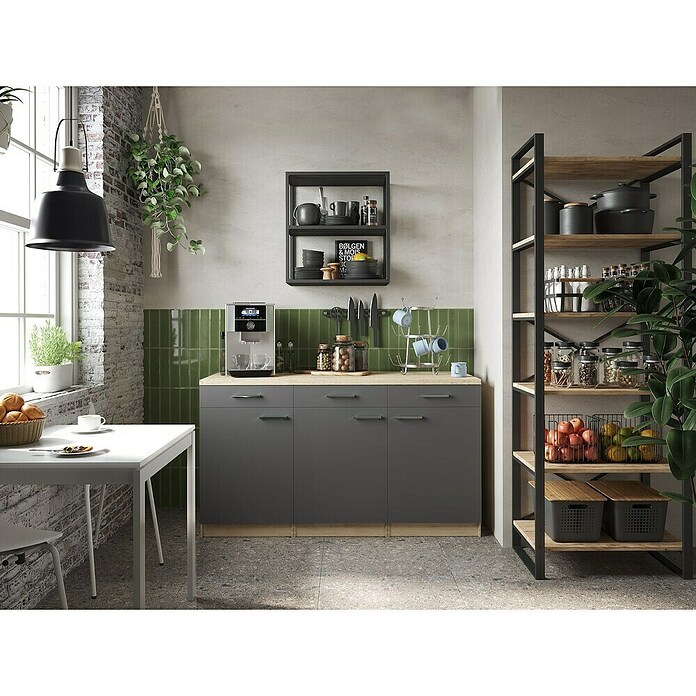 Respekta Merle Unterschrank (B x T x H: 150 x 60 x 85 cm, Grau) | BAUHAUS