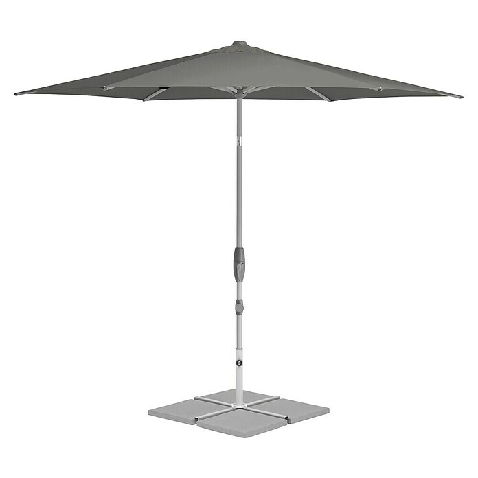 Suncomfort Marktschirm Shell-Turn (Steingrau, Durchmesser Bespannung: 300 cm) | BAUHAUS
