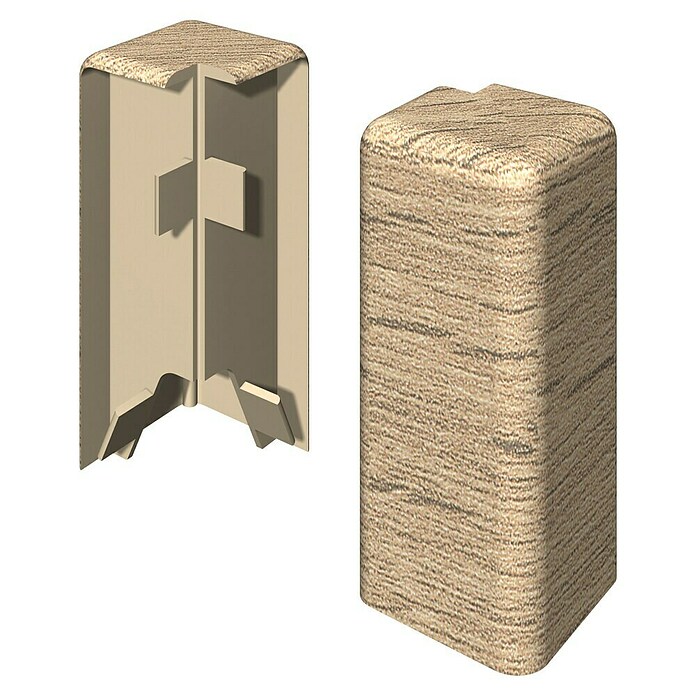 Egger Außenecke Cubical (Eiche mittelbraun, 2 Stk., Passend für: Egger Cubical Sockelleisten 14 x 58 mm) | BAUHAUS