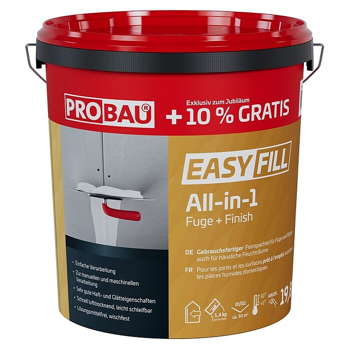 Probau Fugenspachtel Easyfill All-in-1 (19,8 kg, Gebrauchsfertig) | BAUHAUS