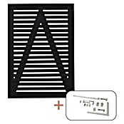Plus Zauntor Tokyo inkl. Beschläge (100 x 140 cm, Schwarz (RAL 9005), Holz) | BAUHAUS