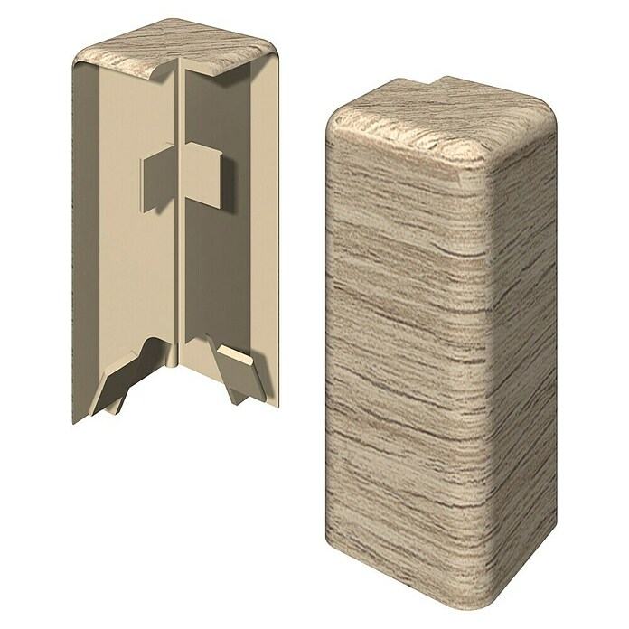 Egger Außenecke Cubical (Eiche hellgrau, 2 Stk., Passend für: Egger Cubical Sockelleisten 14 x 58 mm) | BAUHAUS