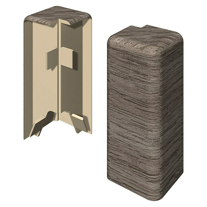 Egger Außenecke Cubical (Eiche anthrazit, 2 Stk., Passend für: Egger Cubical Sockelleisten 14 x 58 mm) | BAUHAUS