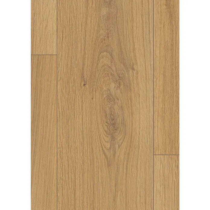 Egger Laminatmuster NatureSense Aqua - 297 x 193 x 10 mm, Landhausdiele, Pinot Eiche honig - Nahaufnahme eines Laminatbodens mit hellem Holzdekor, der eine natürliche und warme Optik bietet.