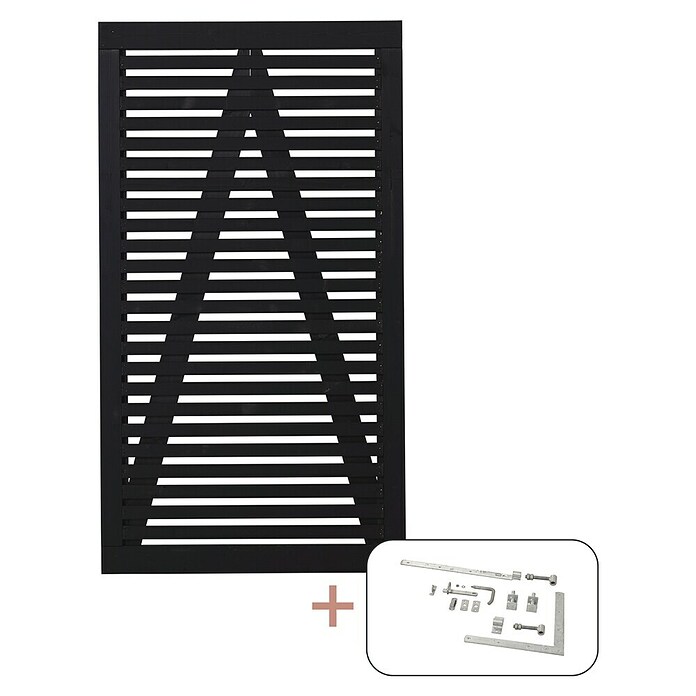 Plus Tokyo Zauntor Tokyo inkl. Beschläge (100 x 180 cm, Schwarz (RAL 9005), Holz, Mit Beschlägen) | BAUHAUS