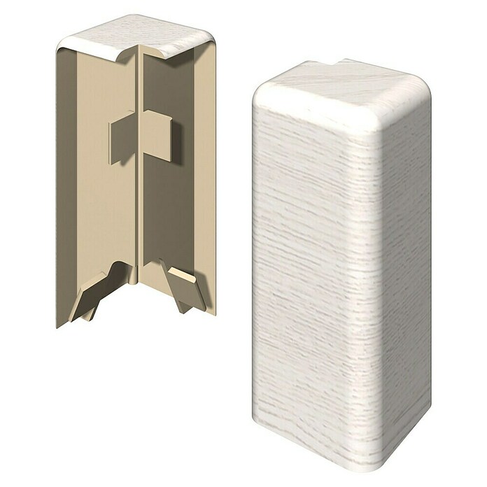 Egger Außenecke Cubical (Eiche weiß, 2 Stk., Passend für: Egger Cubical Sockelleisten 14 x 58 mm) | BAUHAUS