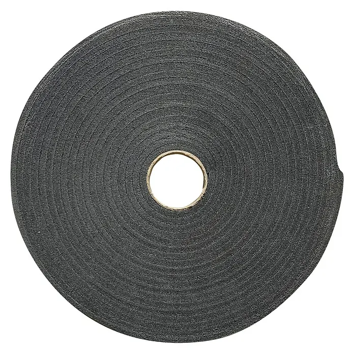 Rigips Rigidur Randdämmstreifen - 10 m x 30 mm x 6 mm - Rolle dunkler grauer Schaumstoff-Dichtungsband mit zentralem Pappkern.