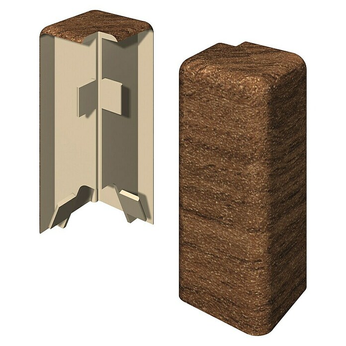 Egger Außenecke Cubical (Nußbaum braun, 2 Stk., Passend für: Egger Cubical Sockelleisten 14 x 58 mm) | BAUHAUS