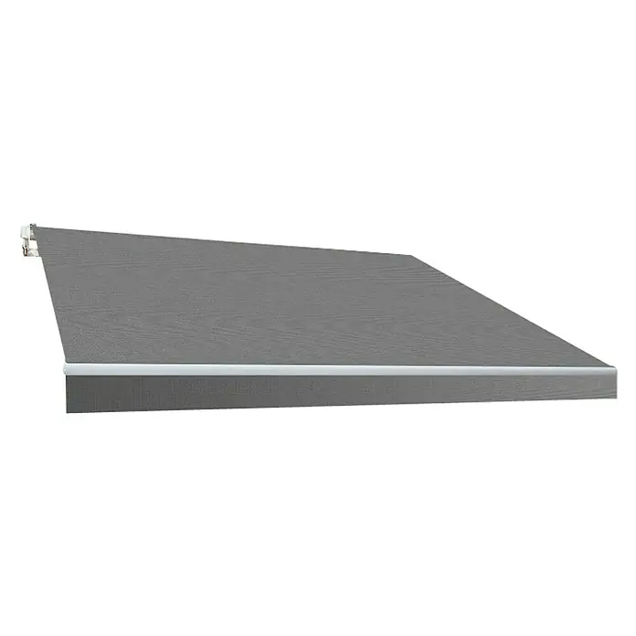 SmartSun Toldo de brazos extensibles Original Kit Acrílico - Gris, Ancho: 3 m, Caída: 2 m - Toldo gris con borde gris claro que protege del sol y el calor al aire libre.