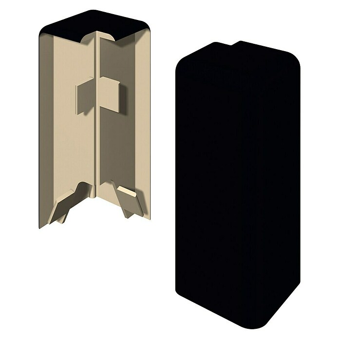 Egger Außenecke Cubical (Universal schwarz, 2 Stk., Passend für: Egger Cubical Sockelleisten 14 x 58 mm) | BAUHAUS