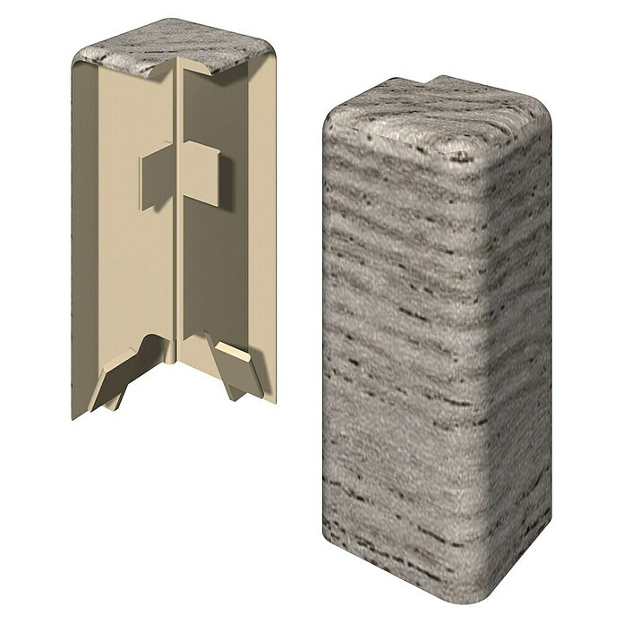 Egger Außenecke Cubical (Eiche silber, 2 Stk., Passend für: Egger Cubical Sockelleisten 14 x 58 mm) | BAUHAUS