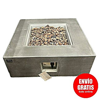 Nora Flames Brasero de gas Loa (16 kW, L x An x Al: 86 x 86 x 35 cm, Acero, Gris)