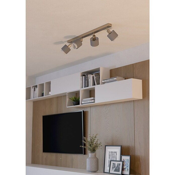 Eglo Regleta Bellizzi (7,5 W, L x An x Al: 75 x 9 x 18,5 cm, Gris, E14) | BAUHAUS