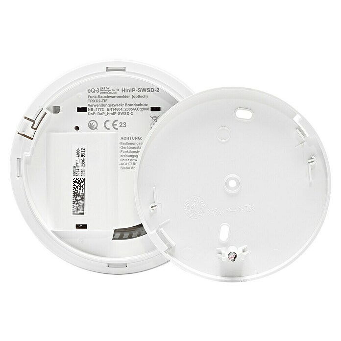 Homematic IP Detector de humo Q-Label (Diámetro: 11,5 cm, Duración de batería: 10 años, Señal de alarma: 85 dB) | BAUHAUS