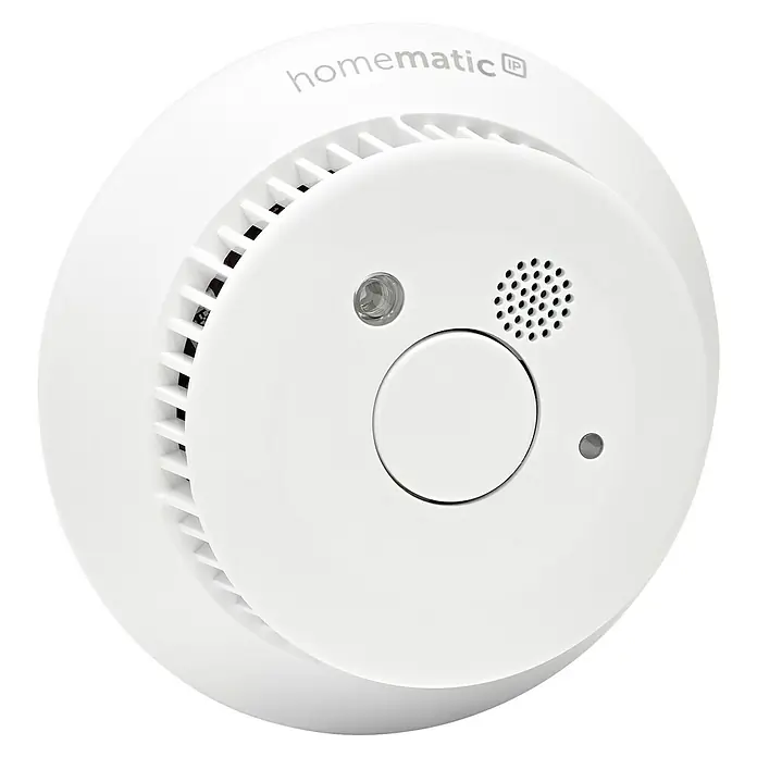 Homematic IP Rauchwarnmelder mit Q-Label - Durchmesser: 11,5 cm, Batterielaufzeit: 10 Jahre, Alarmsignal: 85 dB - Homematic IP Rauchmelder für zuverlässigen Brandschutz im smarten Zuhause.