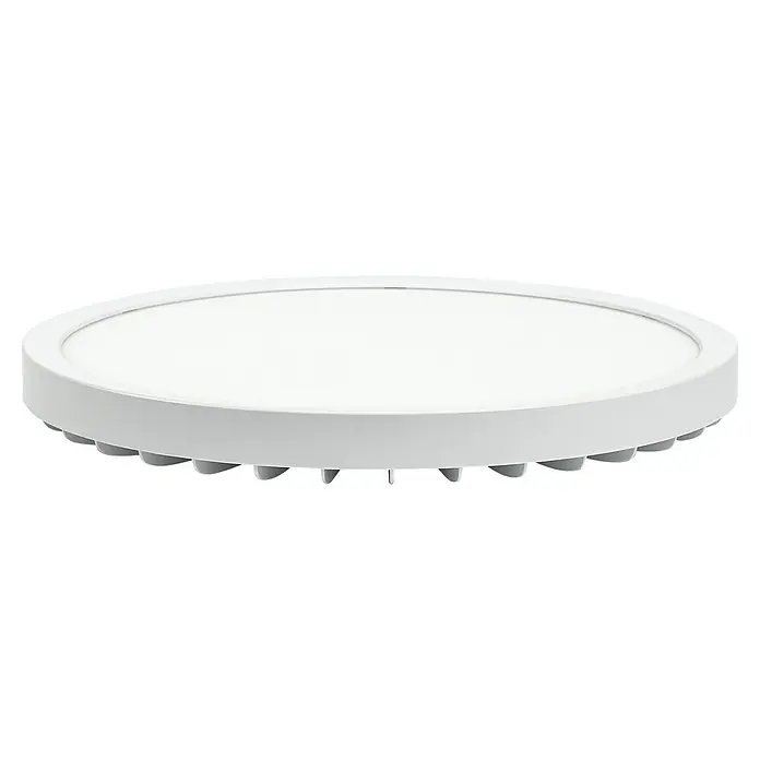 Garza Plafón LED redondo inteligente Tango - Ø x Al: 30 x 2,6 cm, RGB, Blanco - Toma de un panel LED redondo con superficie blanca y carcasa blanca elegante, que irradia un diseño moderno y sencillo.
