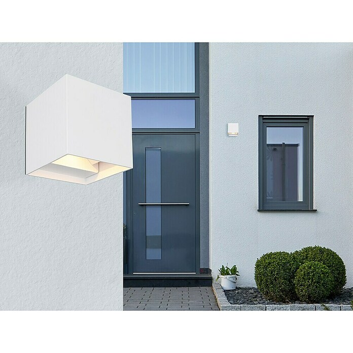 Globo LED-Außenwandleuchte Veronika (3 W, 10 x 10 x 10 cm, Weiß, IP54) | BAUHAUS