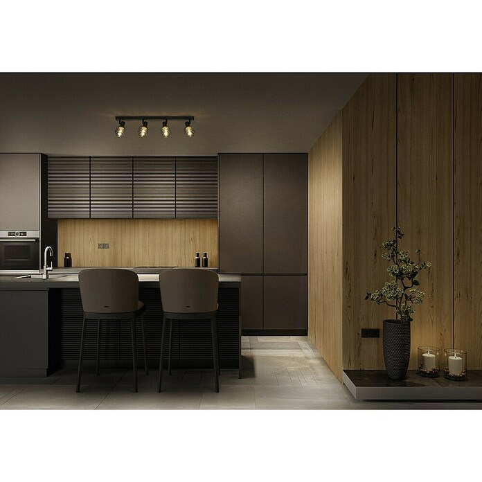 Ledvance Regleta LED Firefly (11,2 W, L x An x Al: 82,5 x 10,5 x 17,6 cm, Negro, Blanco cálido, 4 ud.) | BAUHAUS